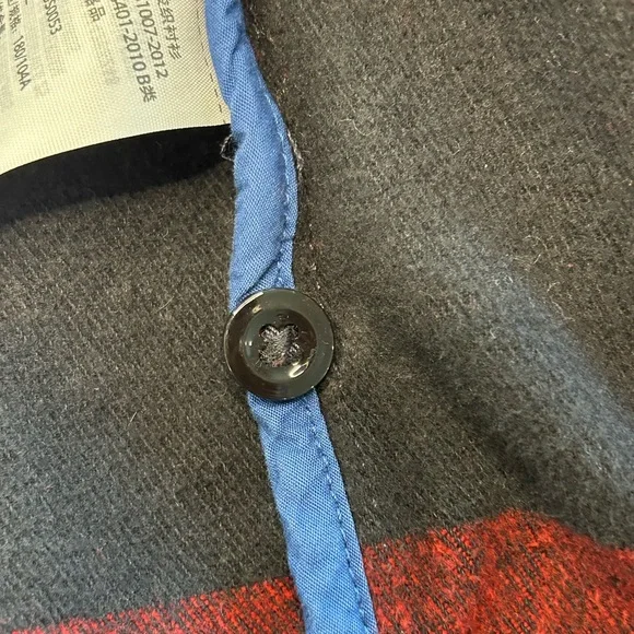 VTG Abercrombie & Fitch shirt Men’s Red Black Buffalo Plaid shacket barncoat L - Picture 10 of 11